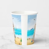 Gobelets En Papier Golden Retriever Dog sur la plage (Gauche)