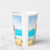 Gobelets En Papier Golden Retriever Dog sur la plage (Droite)