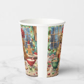 Gobelets En Papier Golden Retriever Gâteau de vacances : Noël festif (Droite)