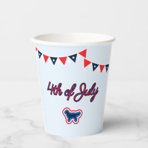 Gobelets En Papier Golden Retriever Rouge Blanc Et Bleu 14 Juillet