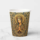 Gobelets En Papier Golden Reverence Virgin Mary (Recto)