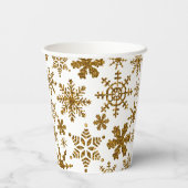 Gobelets En Papier Golden Sparkling Snowflakes Joyeux Noël (Verso)