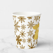 Gobelets En Papier Golden Sparkling Snowflakes Joyeux Noël (Droite)