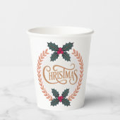 Gobelets En Papier “Golden Wreath of Christmas Elegance” (Verso)