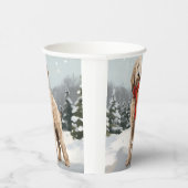 Gobelets En Papier Goldendoodle Chien dans Noël de neige (Droite)