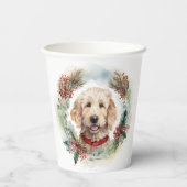 Gobelets En Papier Goldendoodle Christmas Wreath Festive Pup (Verso)
