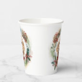 Gobelets En Papier Goldendoodle Christmas Wreath Festive Pup (Gauche)