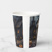 Gobelets En Papier Goldendoodle Citrouille Halloween effrayant (Droite)