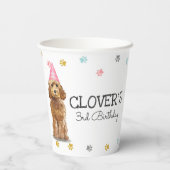 Gobelets En Papier Goldendoodle Lit Pawty Anniversaire Coupes Papier (Verso)