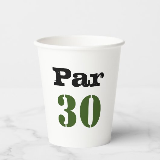 Gobelets En Papier Golf 30e anniversaire Par tee trente (Recto)