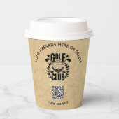 Gobelets En Papier Golf Club League Regarder texturé logo QR Code (Recto)