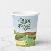 Gobelets En Papier Golf Dinosaur 70e anniversaire pour golfeur (Recto)