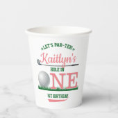 Gobelets En Papier Golf PAR-TEE 1er anniversaire (Recto)