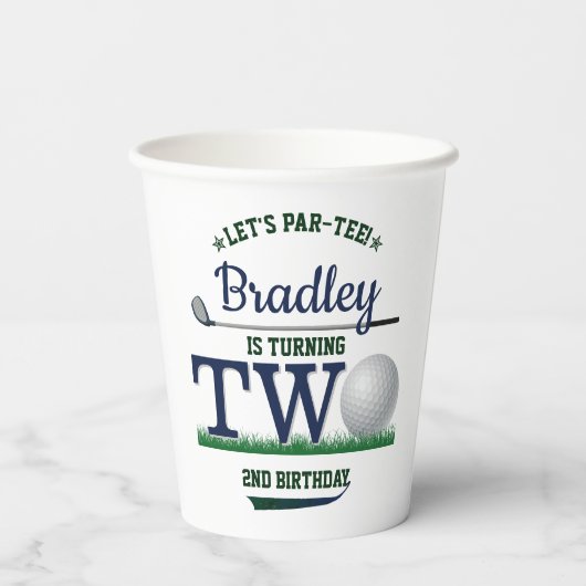 Gobelets En Papier Golf PAR-TEE 2e anniversaire (Verso)