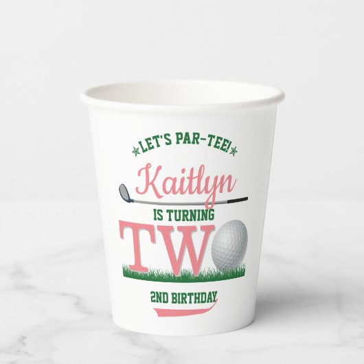 Gobelets En Papier Golf PAR-TEE 2e anniversaire (Verso)