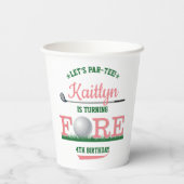 Gobelets En Papier Golf PAR-TEE 4e anniversaire (Verso)