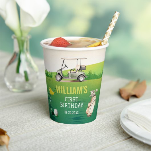 Gobelets En Papier Golf Par-Tee Hole en un garçon Anniversaire (Insitu)