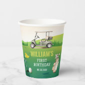 Gobelets En Papier Golf Par-Tee Hole en un garçon Anniversaire (Recto)