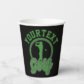 Gobelets En Papier Golf personnalisé AJOUTER NOM Retro Pro Golfer Swi (Recto)