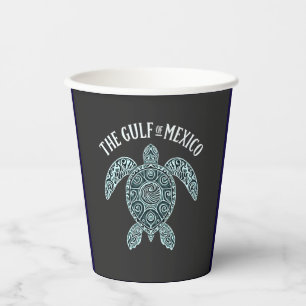 Gobelets En Papier Golfe du Mexique Turtle Sea Latino