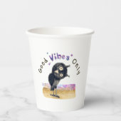 Gobelets En Papier Good Vibes seulement avec Chouette curieuse (Recto)