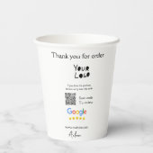 Gobelets En Papier Google examen logo entreprise site Web scanner cod (Verso)