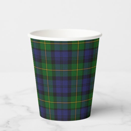 Gobelets En Papier Gordon Tartan Tasses De Papier Plaid (Recto)