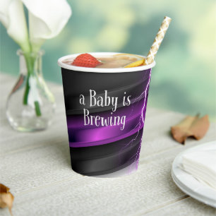 Gobelets En Papier Goth Purple Black Halloween Baby shower d'événemen
