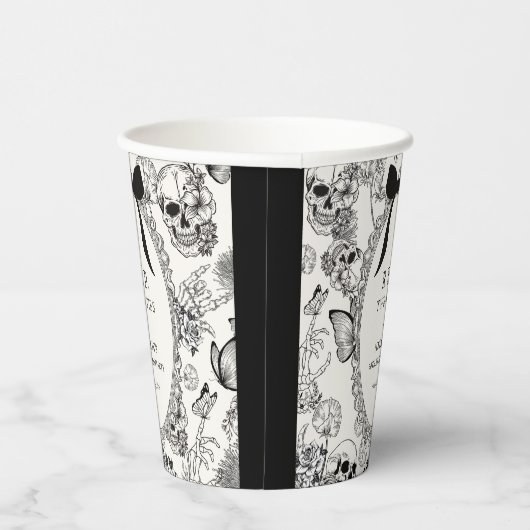 Gobelets En Papier Gothic Floral Skull RIP Twenties 30th Birthday (Droite)