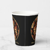 Gobelets En Papier Gothique Crâne Noir Rose Couronne Halloween Party (Droite)