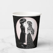Gobelets En Papier Gothique Emo Enfants Kiss Valentine's Day (Verso)