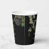 Gobelets En Papier Gothique Halloween Rose noir Mariage (Droite)