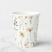 Gobelets En Papier Gouache fleur sauvage bohème  (Recto)