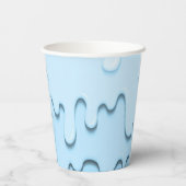 Gobelets En Papier gouttes de liquide bleu (Verso)
