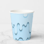 Gobelets En Papier gouttes de liquide bleu (Recto)