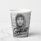 Gobelets En Papier Grad Dashed Grad Black Photo Grad Graduation (Verso)