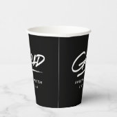 Gobelets En Papier Grad moderne pointillé noir et blanc Graduation (Droite)