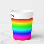 Gobelets En Papier Gradient arc-en-ciel personnalisé avec nom (Verso)