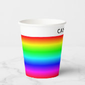 Gobelets En Papier Gradient arc-en-ciel personnalisé avec nom (Recto)