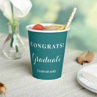 Gobelets En Papier Graduate Class of Celebration Vert & Blanc