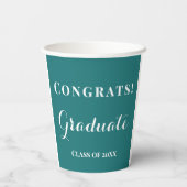 Gobelets En Papier Graduate Class of Celebration Vert & Blanc (Verso)