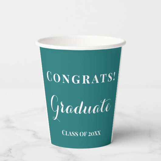 Gobelets En Papier Graduate Class of Celebration Vert & Blanc (Verso)