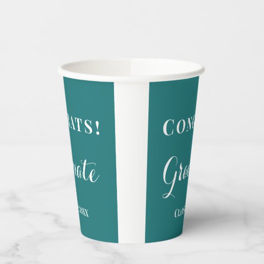 Gobelets En Papier Graduate Class of Celebration Vert & Blanc (Gauche)