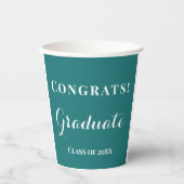 Gobelets En Papier Graduate Class of Celebration Vert & Blanc (Recto)