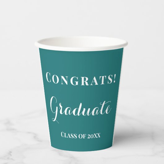 Gobelets En Papier Graduate Class of Celebration Vert & Blanc (Recto)