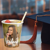 Gobelets En Papier Graduate Photo Bold Script Custom Graduate Party