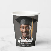 Gobelets En Papier Graduate Photo w Bold Script Graduation Party (Verso)
