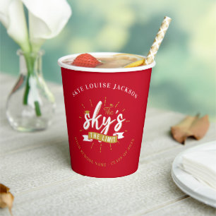 Gobelets En Papier Graduation 2024 Red Modern Grad Party