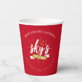 Gobelets En Papier Graduation 2024 Red Modern Grad Party (Recto)