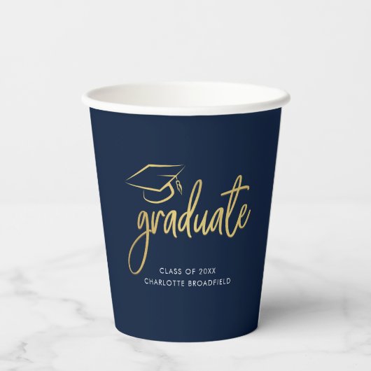 Gobelets En Papier Graduation 2025 Script Grad Party (Verso)